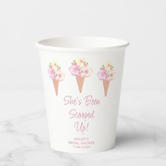 彼女の結婚が決まった！ ブライダルシャワーのおしゃれな紙コップ 紙コップ (正面)