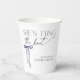 彼女の結婚を祝う パープルのリボン ブライダルシャワー 紙コップ