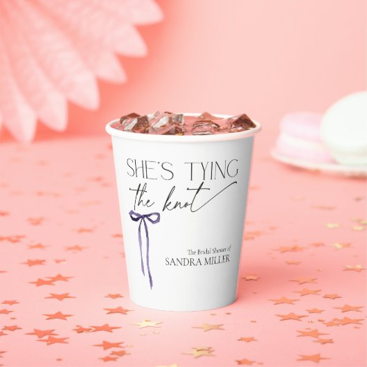 彼女の結婚を祝う パープルリボン ブライダルシャワー 紙コップ (インサイチュ)