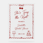 彼女の結婚式のご案内 チェリー ブライダルシャワーのウェルカムサイン アクリルサイン (正面)