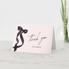 彼女の結婚式の弓のブライズシャワーパーティー サンキューカード