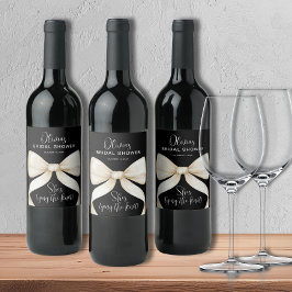 彼女の結婚式の準備を祝う ブライダルシャワーのラベル ワインラベル