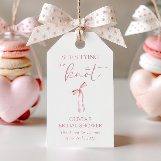 「彼女の結婚式の準備」コケッティ ボウ ブライダルシャワーのタグ ギフトタグ