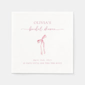 「彼女の結婚式の準備」コケッティ ボウ ブライダルシャワーのナプキン スタンダードカクテルナプキン (正面)