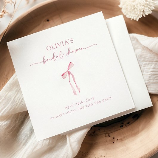 「彼女の結婚式の準備」コケッティ ボウ ブライダルシャワーのナプキン スタンダードカクテルナプキン