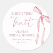 「彼女の結婚式の準備」コケッティ ボウ ブライダルシャワーの装飾 ラウンドシール (正面)