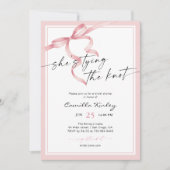 彼女の結婚式の準備 ソフトピンクのブライズシャワー 招待状 (正面)