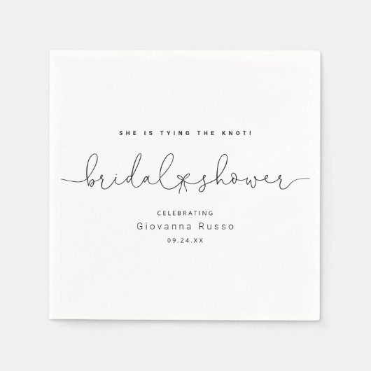 彼女の結婚式準備 シンプルなブライズシャワー スタンダードカクテルナプキン (正面)