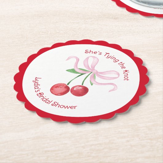 『彼女の結婚式』コケッティ チェリー ブライダルシャワー ペーパーコースター (アングル)