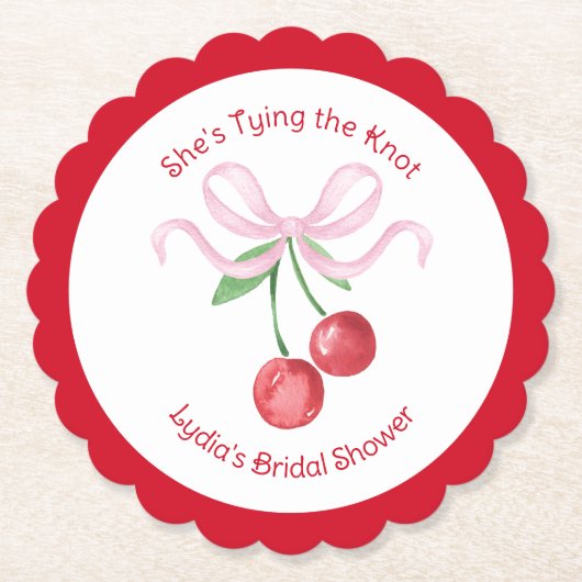 『彼女の結婚式』コケッティ チェリー ブライダルシャワー ペーパーコースター (正面)