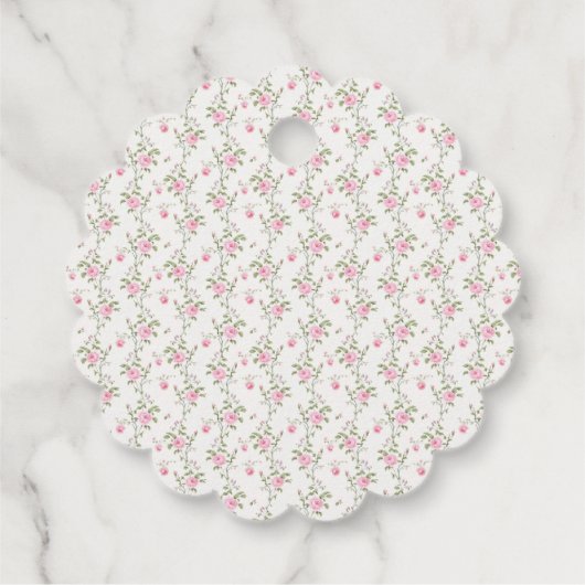 『彼女の結婚式』ピンクのリボン ブライダルシャワー フェイバータグ (裏面)