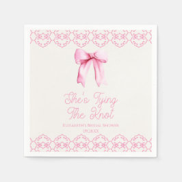 彼女の結婚式 ピンクの蝶結び ブライダルシャワー スタンダードカクテルナプキン