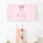 彼女の結婚式 ピンクの蝶結び ブライダルシャワー 横断幕 (インサイチュ)