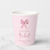 彼女の結婚式 ピンクの蝶結び ブライダルシャワー 紙コップ (正面)