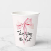 彼女の結婚式 ピンクの蝶結び ブライダルシャワー 紙コップ (正面)