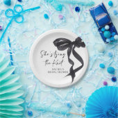 彼女の結婚式 黒いリボンのブライズシャワー ペーパープレート (パーティー)