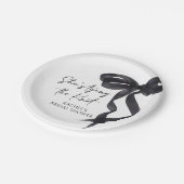 彼女の結婚式 黒いリボンのブライズシャワー ペーパープレート (アングル)