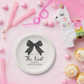 彼女の結婚式 黒いリボン ブライダルシャワー ペーパープレート (パーティー)