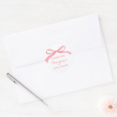 「彼女の結婚準備 ピンクの蝶結び ブライダルシャワー」 ラウンドシール (封筒)