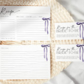 彼女の結婚 ノット パープル リボン ブライダル レシピ カード