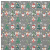 彼女の緑の赤のための愛らしいガーリークリスマスパターン ファブリック (見本)