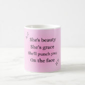 彼女の美しいコーヒーマグ、女性パワー、女の子パワー コーヒーマグカップ (中央)