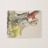 彼女の美容院とのPeignoirの若い女性、 ジグソーパズル (横)