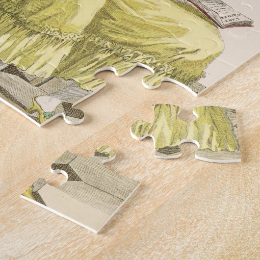 彼女の美容院とのPeignoirの若い女性、 ジグソーパズル (側面)