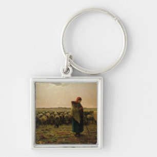 彼女の群を持つShepherdess、1863年 キーホルダー
