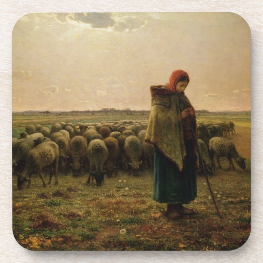 彼女の群を持つShepherdess、1863年 コースター (正面)