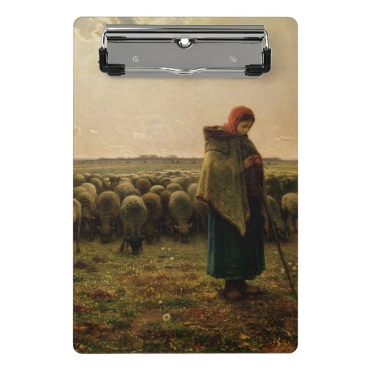 彼女の群を持つShepherdess、1863年 ミニクリップボード (正面)