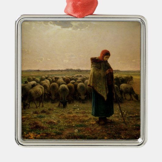 彼女の群を持つShepherdess、1863年 メタルオーナメント (正面)