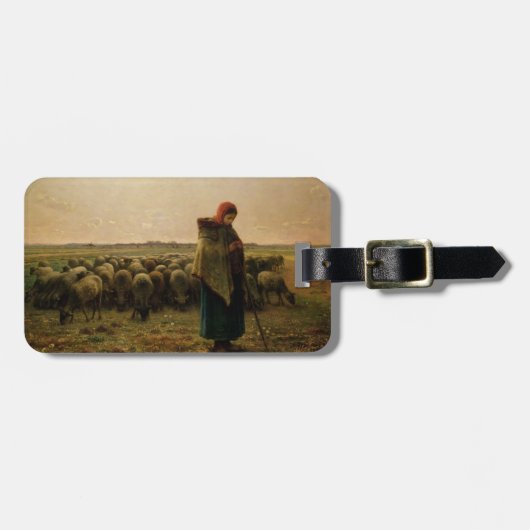 彼女の群を持つShepherdess、1863年 ラゲッジタグ (正面横)