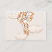 彼女の腹のチケットの大きさ – 茶色のクマのバルーン エンクロージャーカード (裏面)