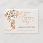 彼女の腹のチケットの大きさ – 茶色のクマのバルーン エンクロージャーカード (正面)