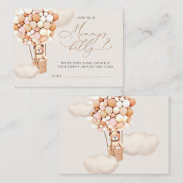 彼女の腹のチケットの大きさ – 茶色のクマのバルーン エンクロージャーカード