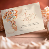 彼女の腹のチケットの大きさ – 茶色のクマのバルーン エンクロージャーカード