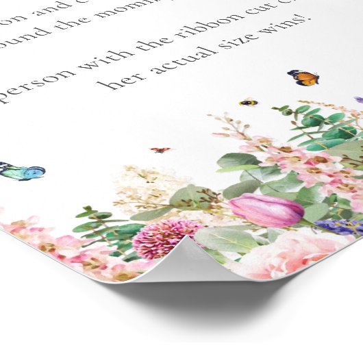 彼女の腹の大きさ |花模様と蝶 ポスター (角)