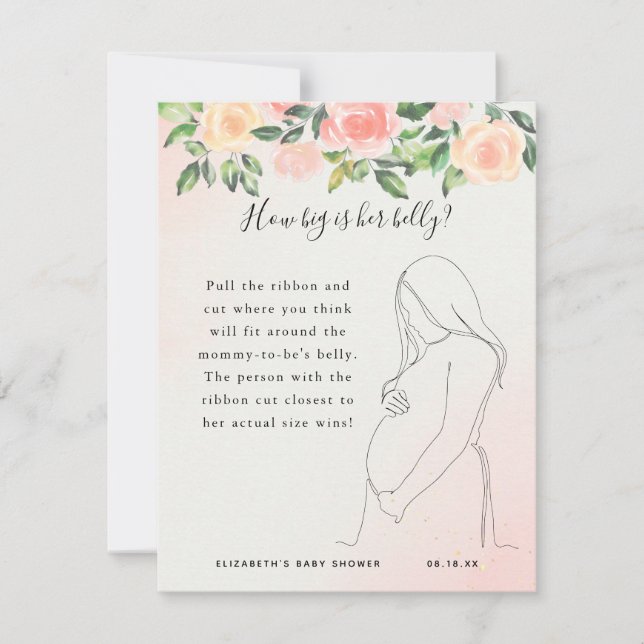 彼女の腹の大きさ |赤ちゃんシャワーゲーム (正面)