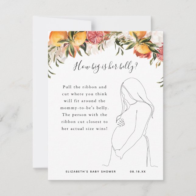 彼女の腹の大きさ |赤ちゃんシャワーゲーム (正面)