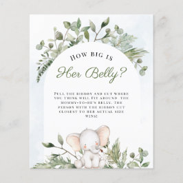 彼女の腹の少年の青い赤ちゃんシャワーゲームの大きさ