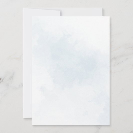 彼女の腹の少年の青い赤ちゃんシャワーゲームの大きさ 招待状 (裏面)