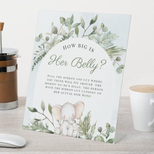 彼女の腹の男の子の象の赤ちゃんシャワーのサインはどれくらい大きい 台座サイン (インサイチュ)