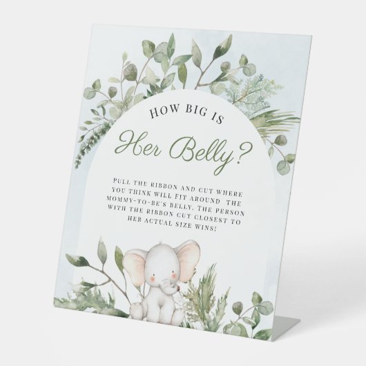 彼女の腹の男の子の象の赤ちゃんシャワーのサインはどれくらい大きい 台座サイン (正面)