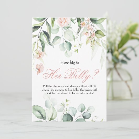 彼女の腹の赤ちゃんシャワーゲームの大きさ 招待状 (スタンド正面)