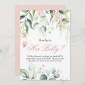 彼女の腹の赤ちゃんシャワーゲームの大きさ 招待状 (正面/裏面)