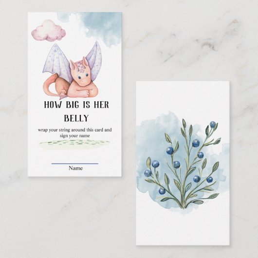 彼女の腹の赤ちゃんシャワーゲームエンクロージャーの大きさ エンクロージャーカード (正面/裏面)