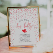 彼女の腹の赤ちゃんシャワーゲームサインの大きさ ポスター