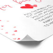 彼女の腹の赤ちゃんシャワーゲームサインの大きさ ポスター (角)