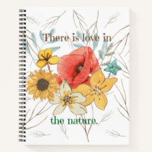 彼女の自然日記のための愛らしい水彩フローラ